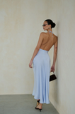 Halter Tie Neck Maxi Dress