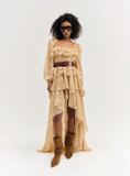 Colette Satin Burnout Maxi Dress
