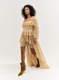 Colette Satin Burnout Maxi Dress