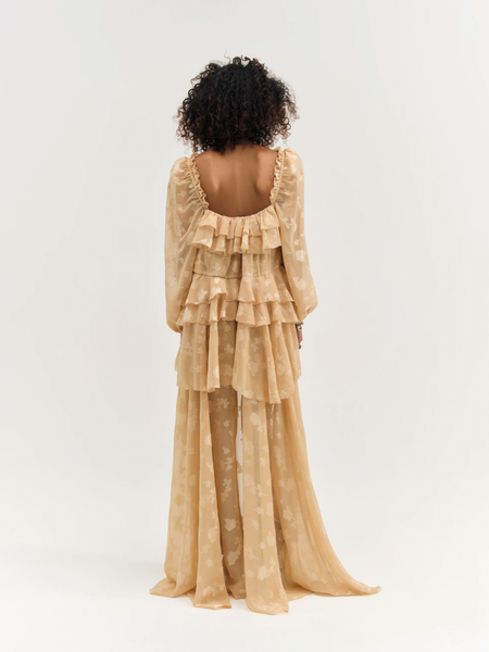 Colette Satin Burnout Maxi Dress