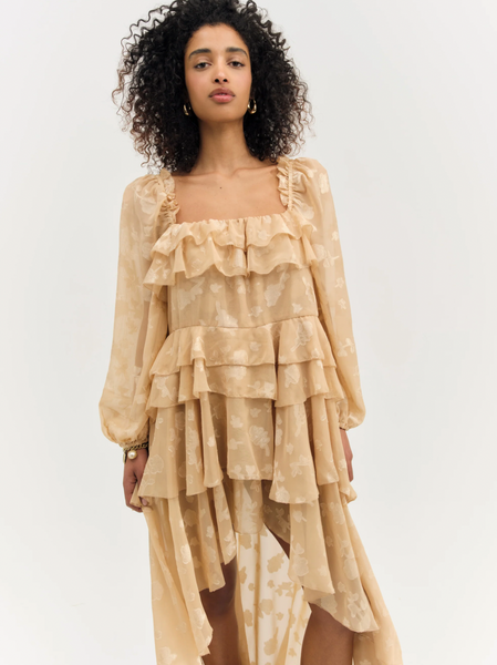 Colette Satin Burnout Maxi Dress