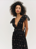 Poppy Pleated Lace Maxi