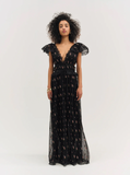 Poppy Pleated Lace Maxi