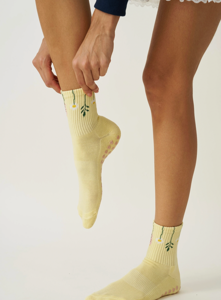 Flower Stems Pilates Socks