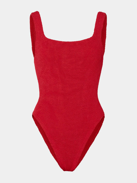 Square Neck One Piece - Red