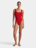 Square Neck One Piece - Red