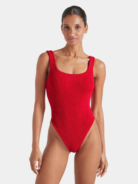 Square Neck One Piece - Red