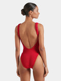Square Neck One Piece - Red