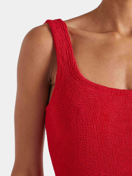 Square Neck One Piece - Red