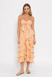 Ilanila Midi Dress - Peach Sequins