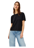 Cotton Cashmere Short Sleeve Tee in black