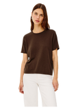 Cotton Cashmere Short Sleeve Tee in espresso