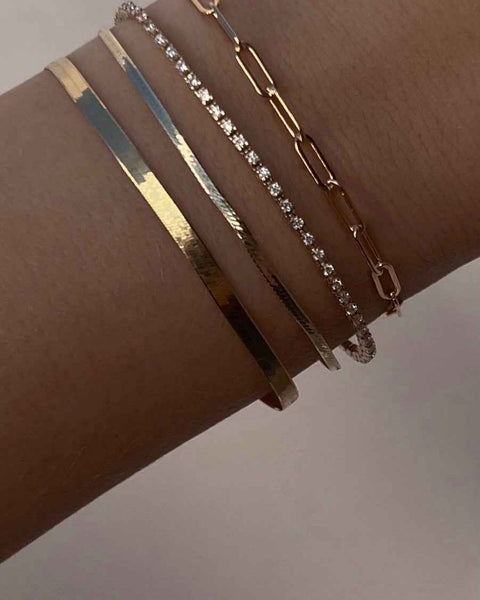 Charlie Paperclip Chain Bracelet on wrist