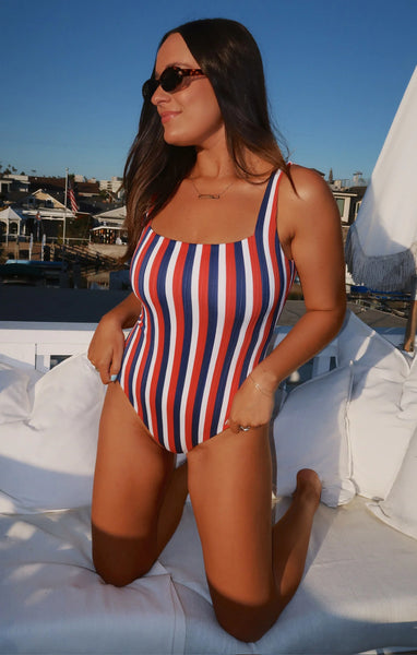 Ribbed One Piece - Americana Stripe