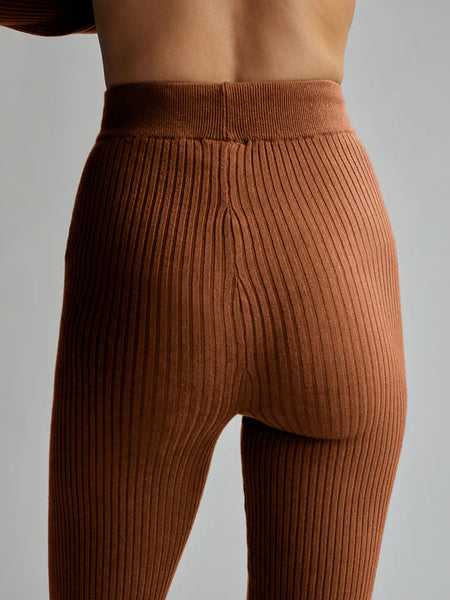 Mocado Rib Knit Legging - Tortoise Shell