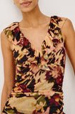 Veda Dress in Dark Flora, bodice detail