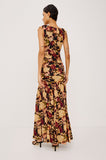 Veda Dress in Dark Flora, back view