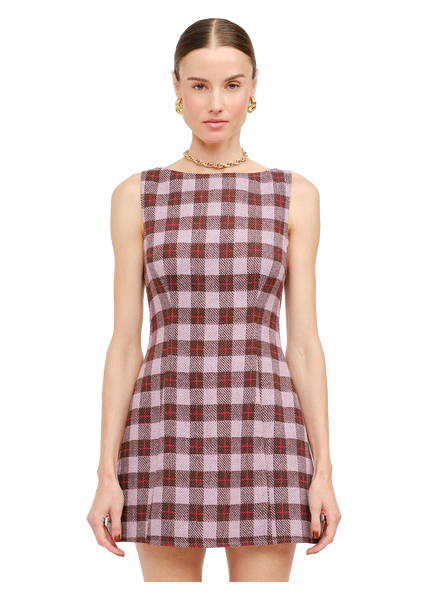 Victoria Dress in mauve plaid