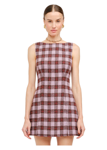 Victoria Dress in mauve plaid
