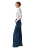 Vivian Mid Rise Wide Leg in Blue Depths, side