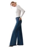 Vivian Mid Rise Wide Leg in Blue Depths, detail
