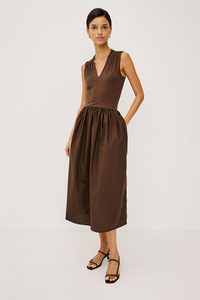 Winnie Dress in Espresso - front