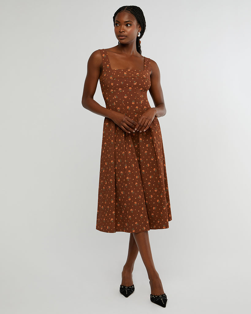 weworewhat belt bodice midi dress WeWoreWhat Corset Pleated Midi Dress