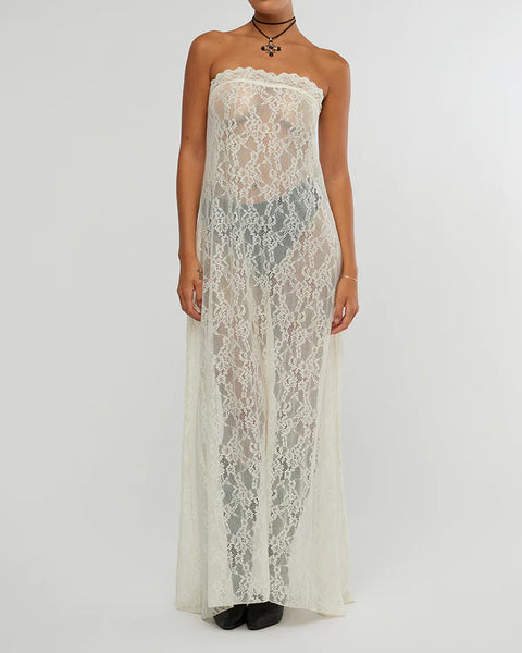 Strapless Lace Maxi