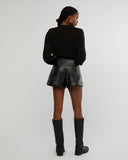 Vegan Leather Cuffed Short