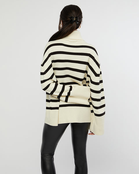 Striped Turtle Neck Sweater