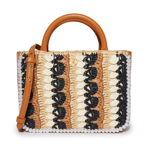 Neutral Night Maya Raffia Mini Tote
