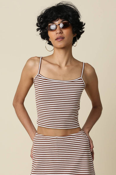 Zoey Striped Crop Knit Top