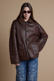 Reversible Faux Leather Sherpa Jacket