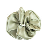 "Silken Hair" Silk Scrunchie Hair Tie - Pale Olive