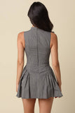 Simone Gingham Pleated Mini Dress