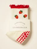 Strawberry Ruffle Pilates Sock