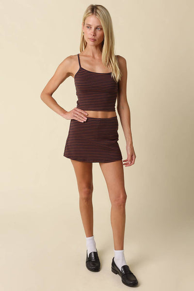 Zoey Striped Crop Knit Top