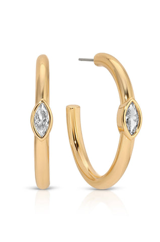 Medium Marquise Crystal Hoops