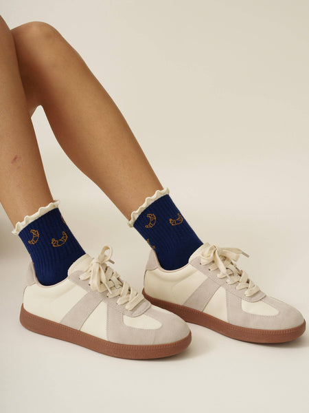 Croissant Ruffle Pilates Socks