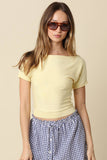 Angela Boat Neck Tee - Butter