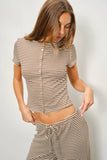 Ronnie Striped Top - Brown