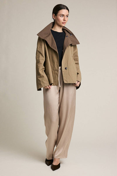 Reversible Plaid Button Jacket