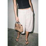 Sable Pleated Bermuda Shorts