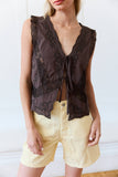 Chocolate Lace Trim Top