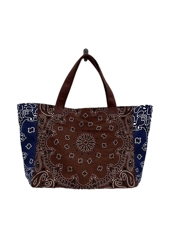 Haute Shore Bailey Bandana Tote in Brown and Navy