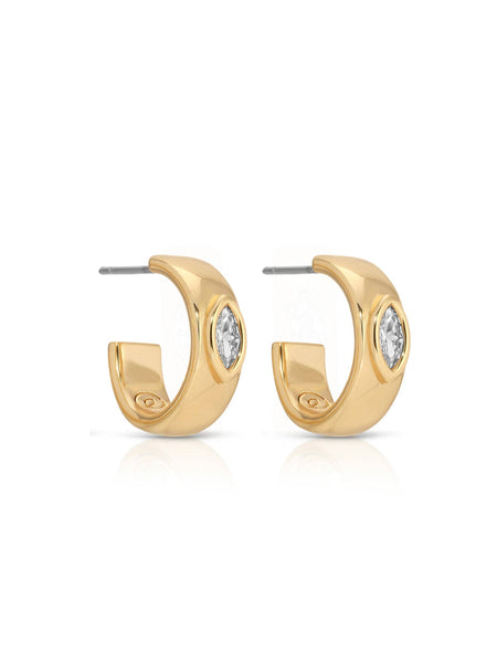 Small Marquise Crystal Hoops