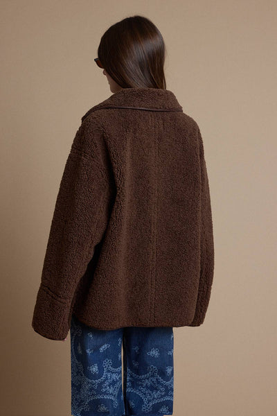 Reversible Faux Leather Sherpa Jacket
