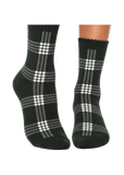 Pilates University Brooklyn Plaid Grip Sock in Green Plaid