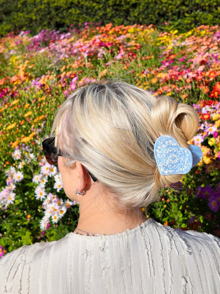 Paisley Heart Claw Hair Clip