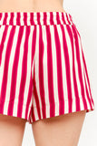 Arlette Red Striped Shorts